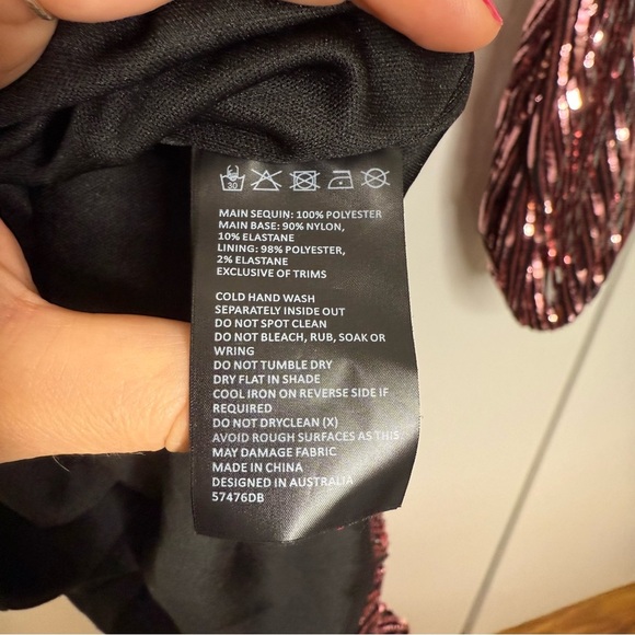 Bardot Stripe Sequin Bellissa Long Sleeve Dress - Small - Picture 10 of 14